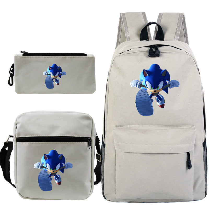 Blue hedgehog pattern backpack