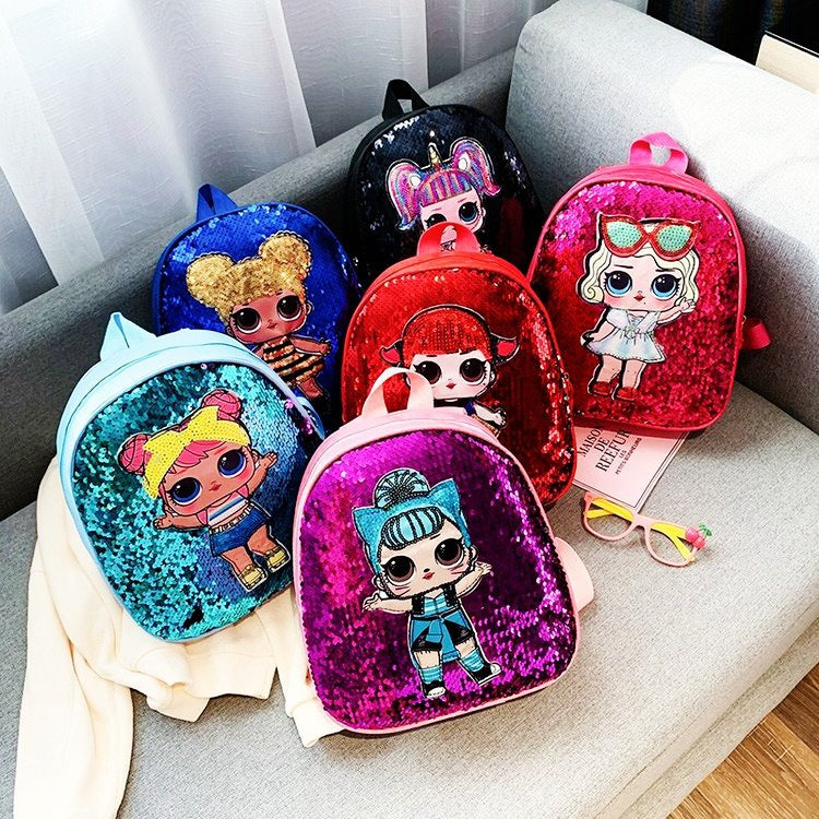 Kindergarten Middle And Small Classes Cartoon Sequins Girls Backpack