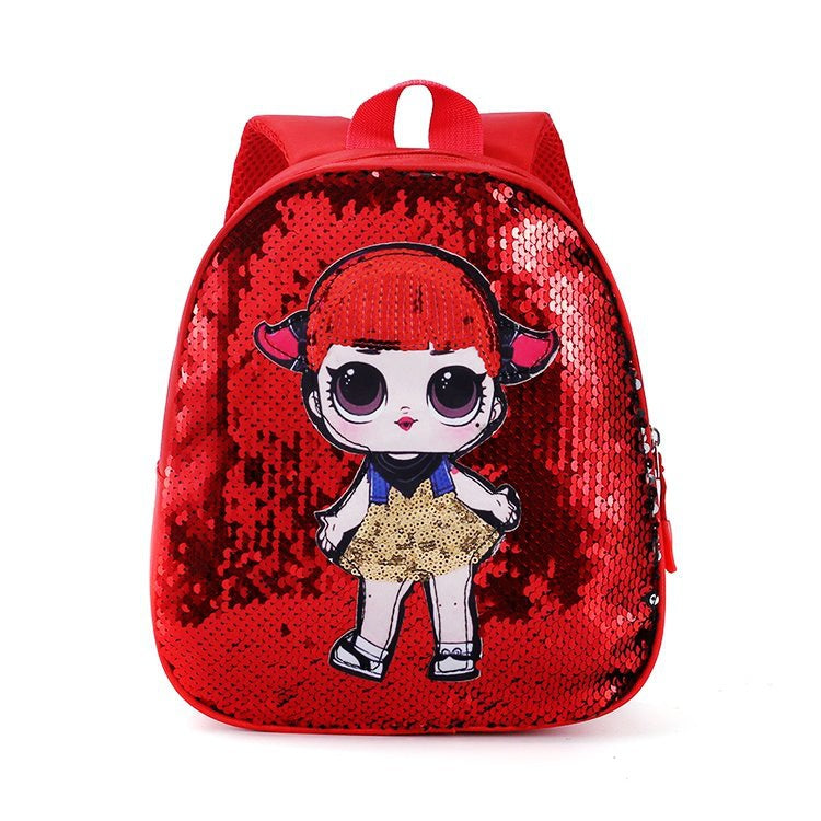 Kindergarten Middle And Small Classes Cartoon Sequins Girls Backpack