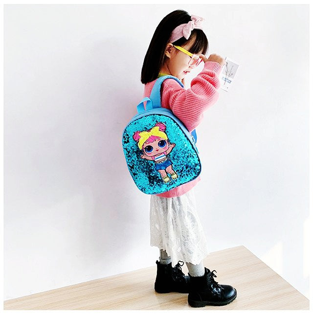 Kindergarten Middle And Small Classes Cartoon Sequins Girls Backpack